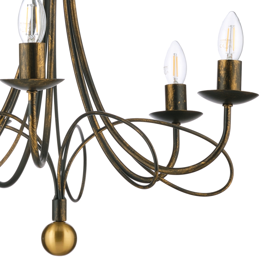 ONLI - Láncos csillár MILVIA 5xE14/6W/230V bronz