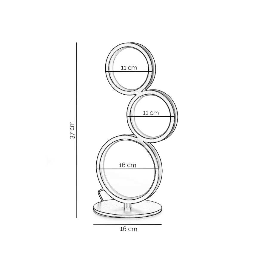 ONLI - LED asztali lámpa RINGS LED/17W/230V 4000K 37 cm fekete