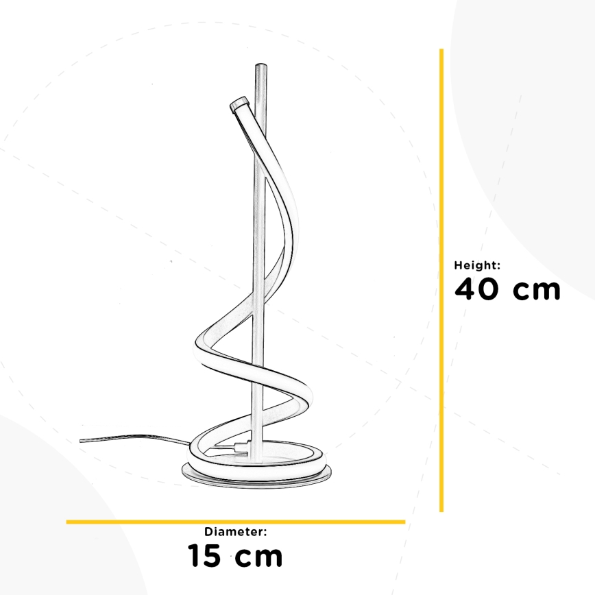 ONLI - LED Asztali lámpa TWIST LED/12W/230V 4000K 40 cm fekete