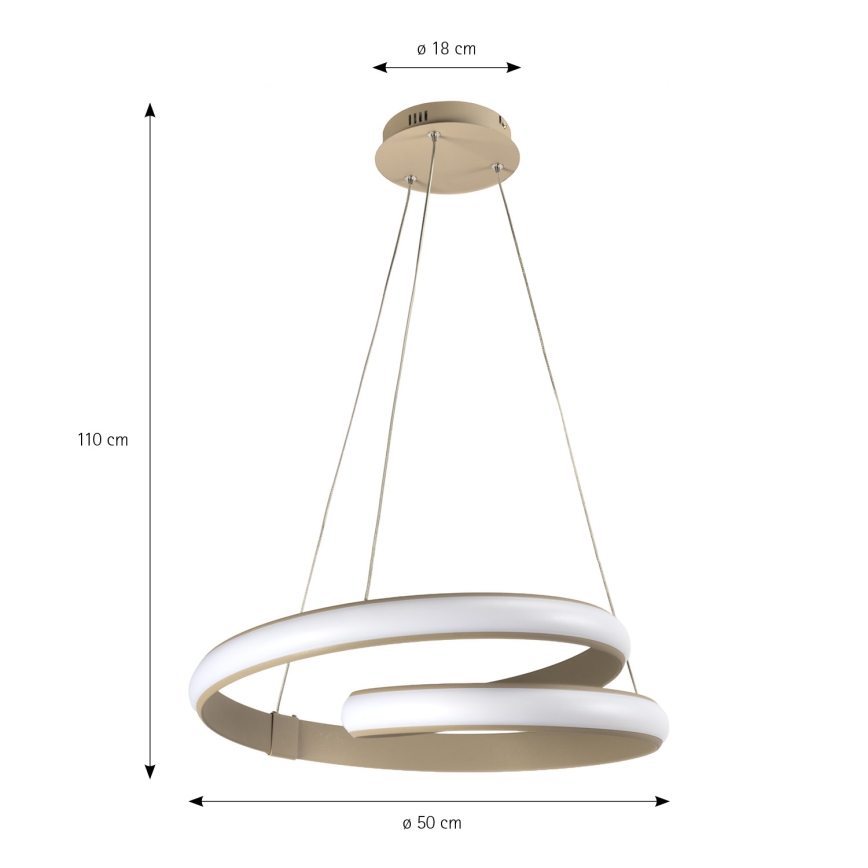 ONLI - LED csillár kábelen MATISSE LED/40W/230V bézs