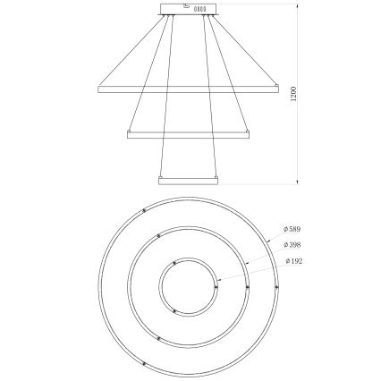 ONLI - LED csillár kábelen NOELIA LED/40W/230V arany