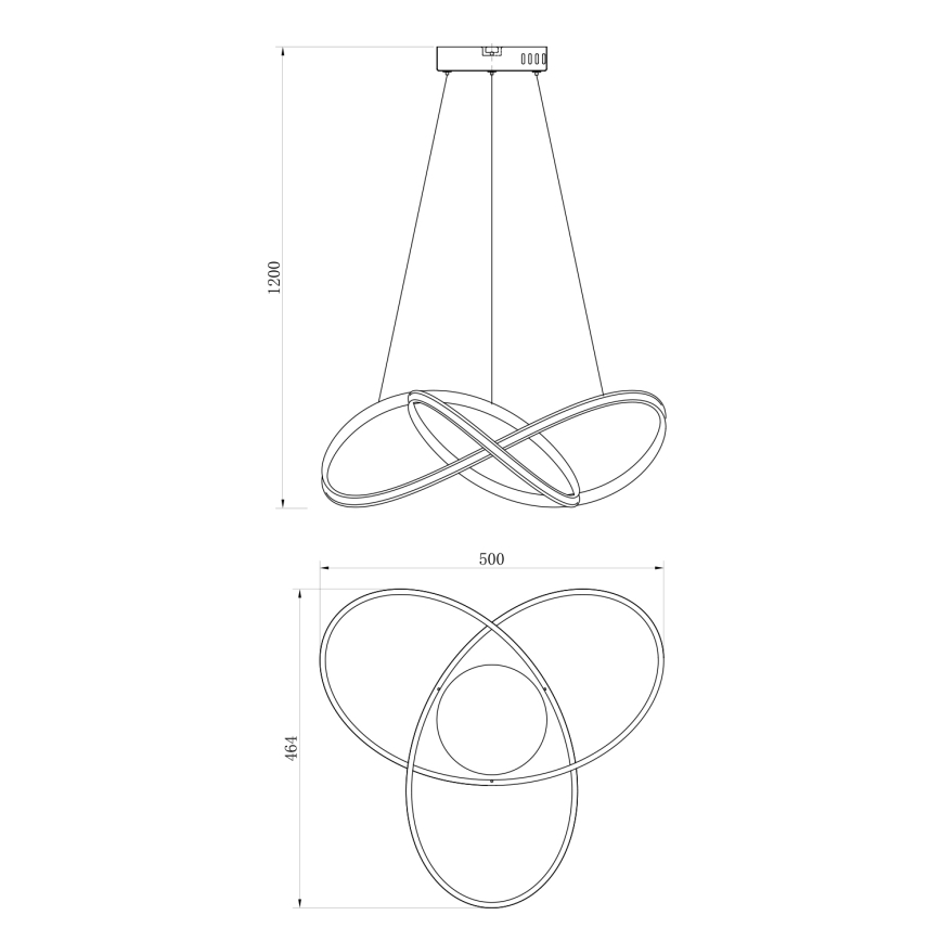 ONLI - LED Csillár zsinóron DAFNE LED/30W/230W 4000K fekete