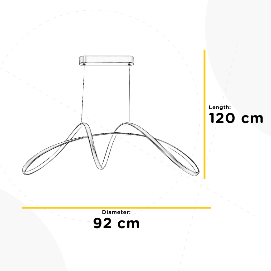 ONLI - LED Csillár zsinóron INFINITY LED/50W/230V 4500K matt króm