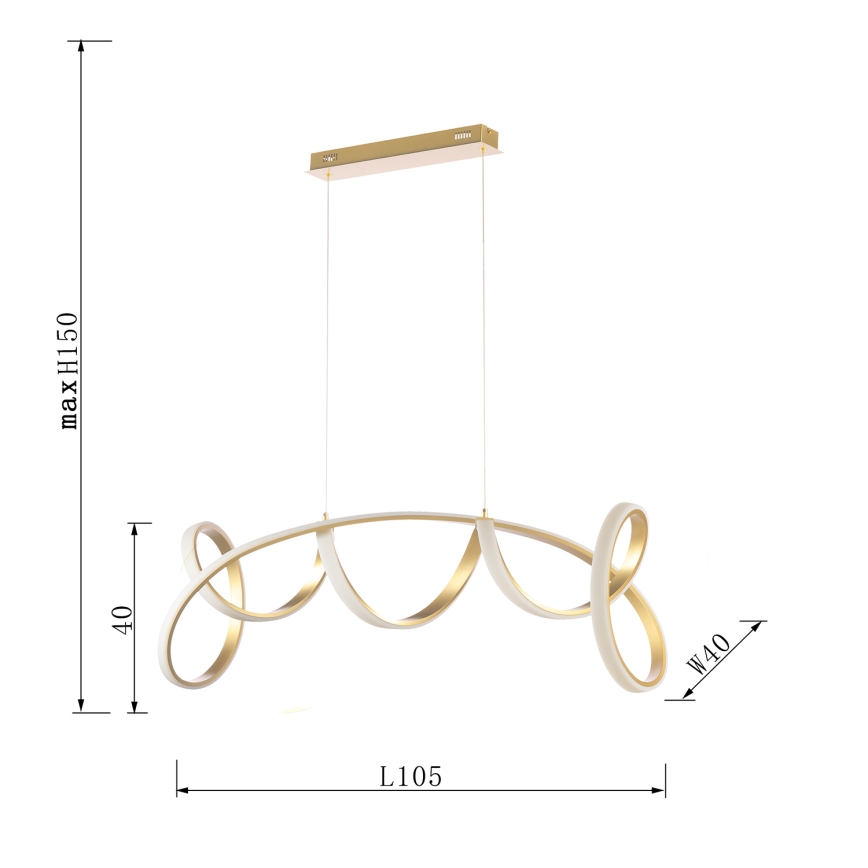 ONLI - LED Csillár zsinóron KIRA LED/60W/230V 4000K arany