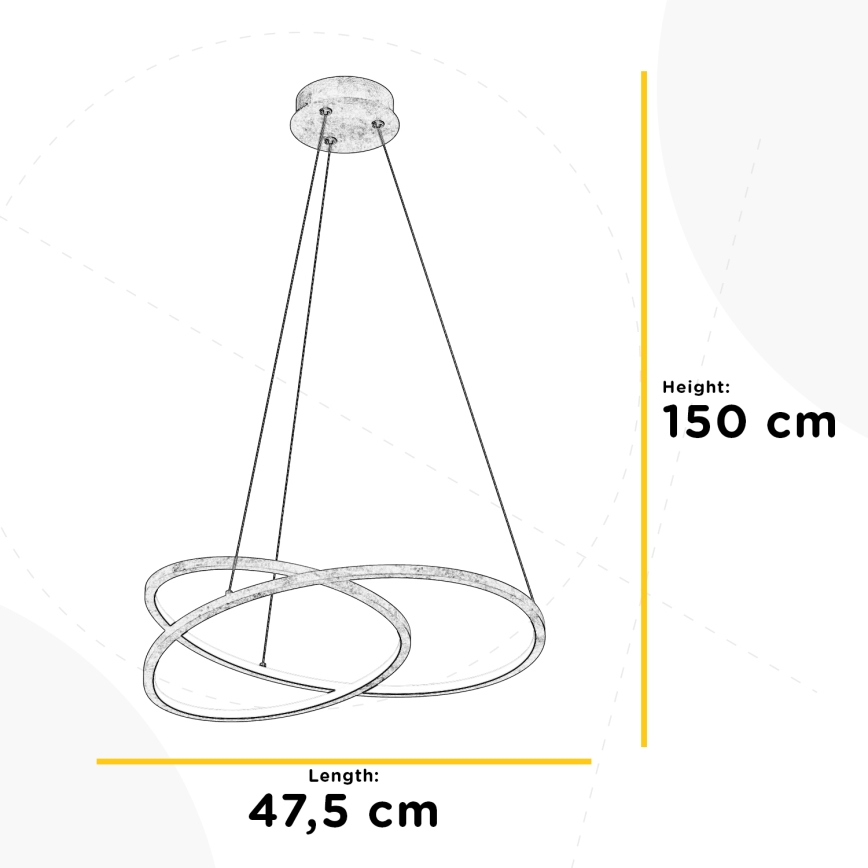 ONLI - LED Csillár zsinóron LIBERTY LED/30W/230V 4000K arany