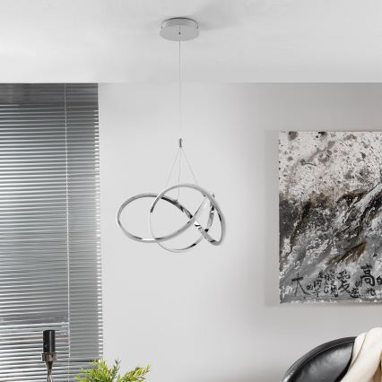 ONLI - LED Csillár zsinóron LOOP LED/40W/230V 4000K fényezett króm