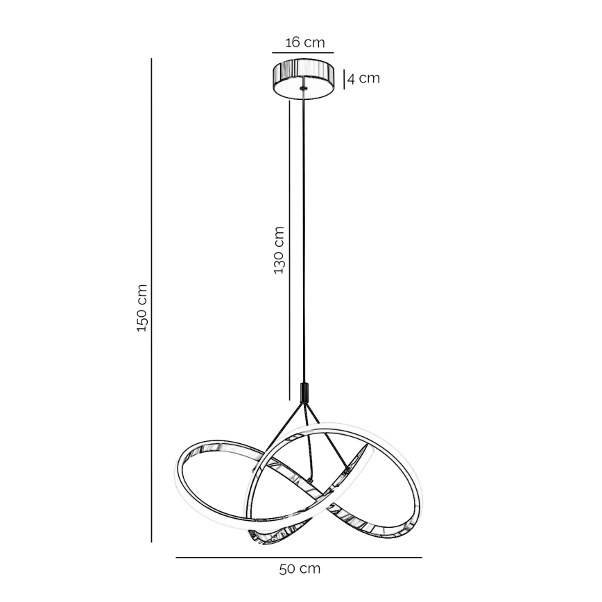 ONLI - LED Csillár zsinóron LOOP LED/40W/230V 4000K fényezett króm