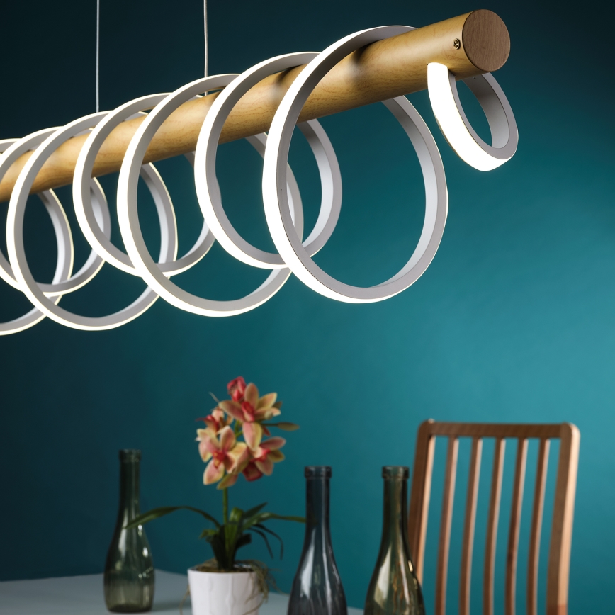 ONLI - LED Csillár zsinóron NILO LED/70W/230V 4000K barna/fehér