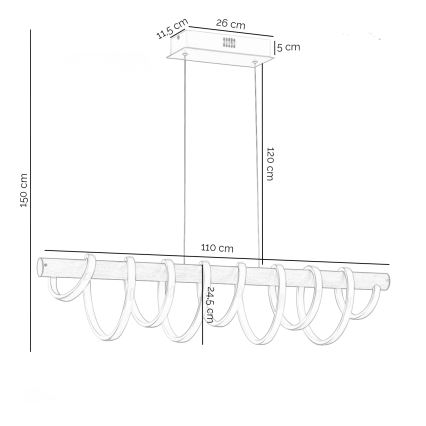 ONLI - LED Csillár zsinóron NILO LED/70W/230V 4000K barna/fehér