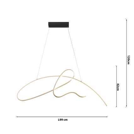 ONLI - LED Csillár zsinóron SIGN LED/42W/230V 4000K arany