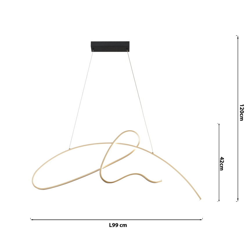 ONLI - LED Csillár zsinóron SIGN LED/42W/230V 4000K arany