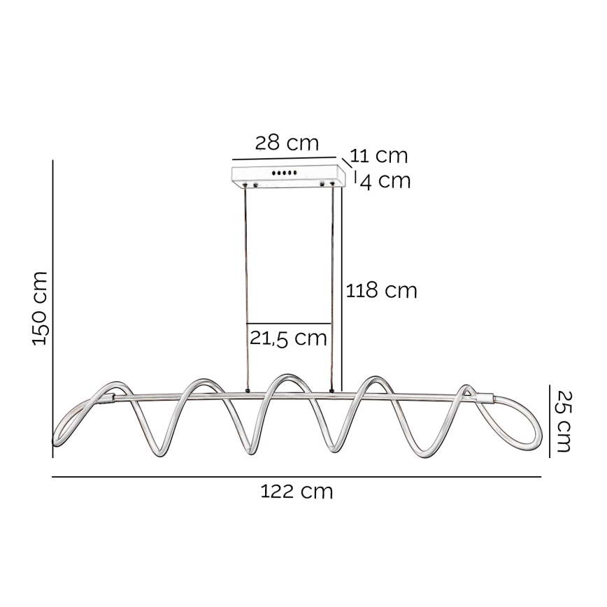 ONLI - LED Csillár zsinóron SPIRALE LED/72W/230V 3000K fehér