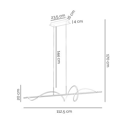 ONLI - LED Csillár zsinóron TWIST LED/30W/230V 4000K fekete