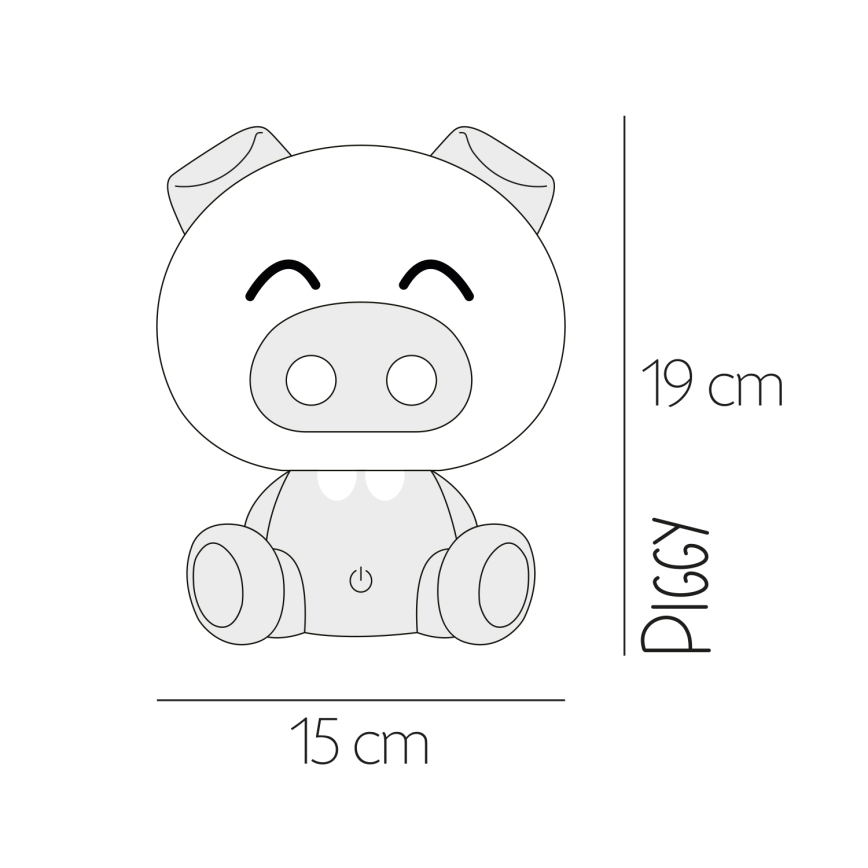 ONLI - LED fényerőszabályozható gyerek éjszakai lámpa PUPPIES LED/3W/230V 19 cm malac/sárga