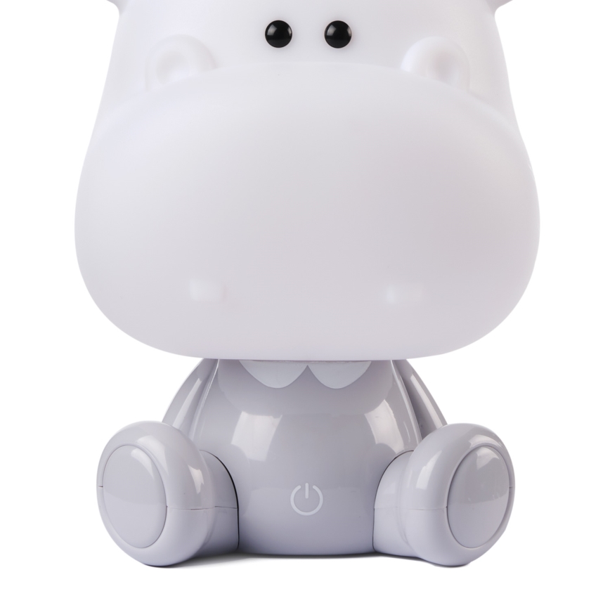 ONLI - fényerőszabályozható LED gyerek éjjeli lámpa PUPPIES LED/3W/230V 25 cm víziló/szürke
