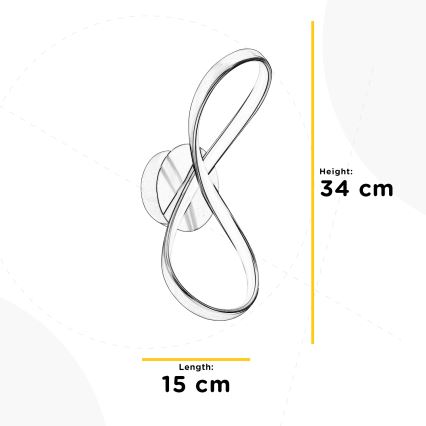 ONLI - LED Fali lámpa INFINITY LED/15W/230V 4500K matt króm