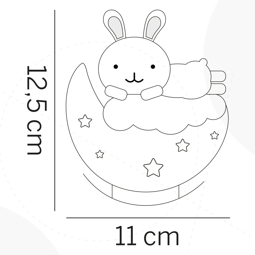 ONLI - LED Tölthető gyerek éjszakai lámpa NUVOLINA LED/2,5W/5V 300 mAh nyuszi/rózsaszín