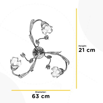 ONLI - Mennyezeti lámpa ARIANNA 3xE14/6W/230V