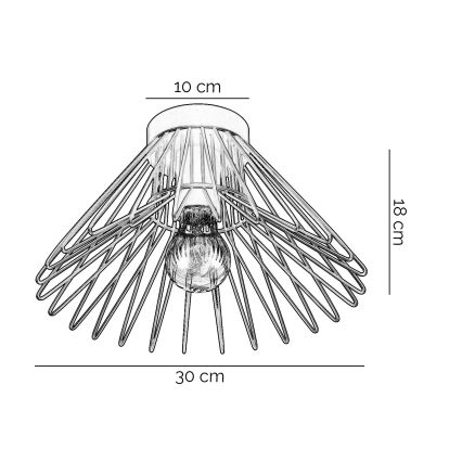 ONLI - Mennyezeti lámpa DUCCIO 1xE27/22W/230V átm. 30 cm fekete