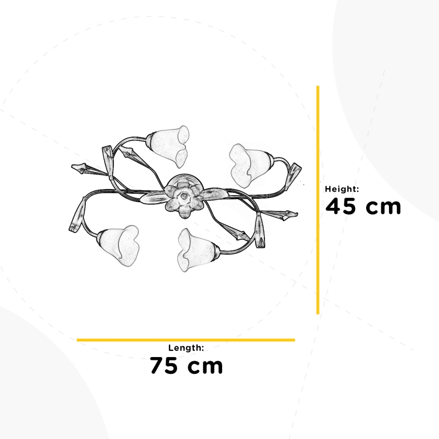 ONLI - Mennyezeti lámpa LUCREZIA 4xE14/6W/230V krém