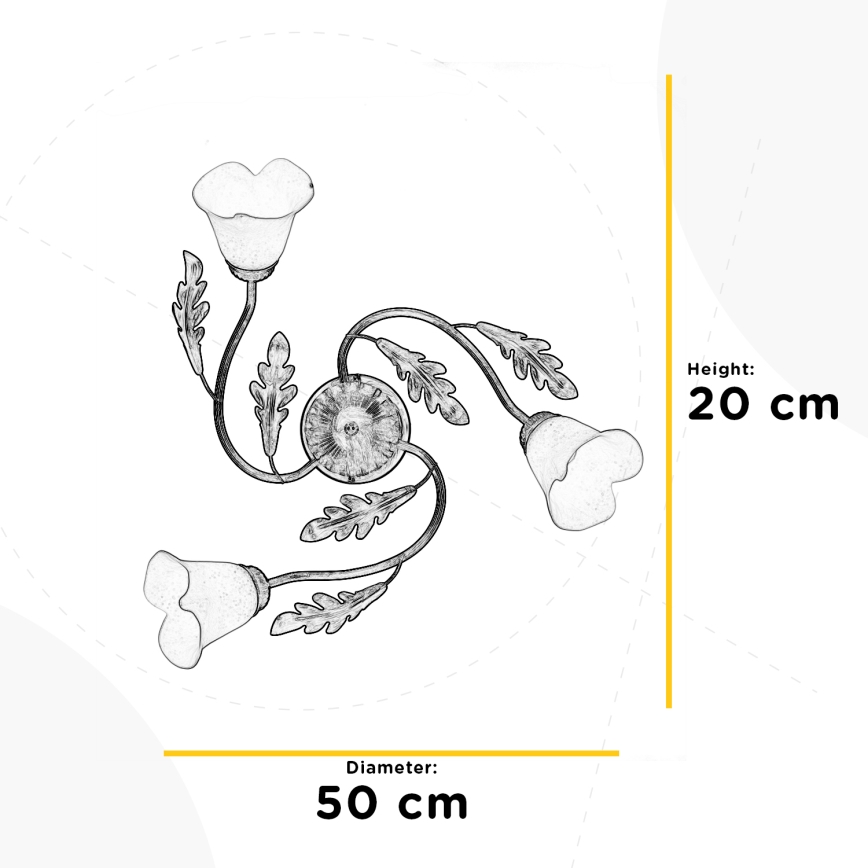 ONLI - Mennyezeti lámpa QUERCIA 3xE14/6W/230V