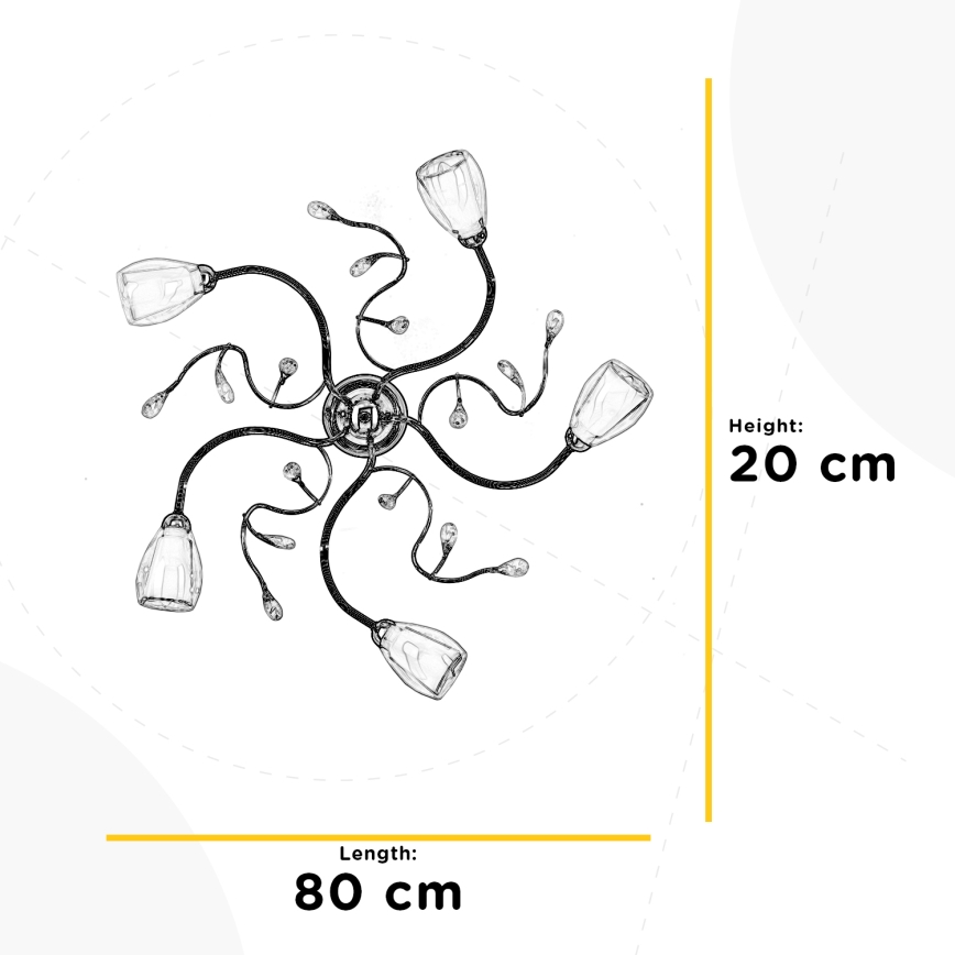 ONLI - Mennyezeti lámpa SHARON 5xE14/6W/230V