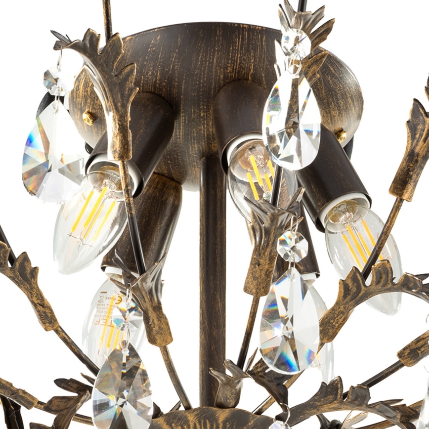 ONLI - Mennyezeti lámpa TERESA 5xE14/6W/230V bronzszínű