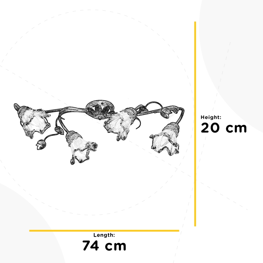 ONLI - Mennyezeti lámpatest ARIANNA 4xE14/6W/230V bronz