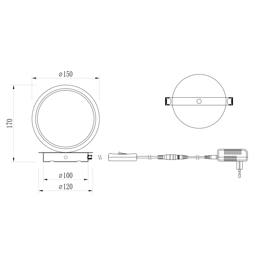 ONLI - NOELIA LED asztali lámpa LED/4W/230V 17 cm fekete