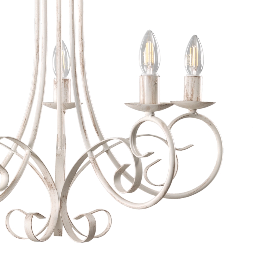 ONLI - POMPEI láncon függő csillár 5xE14/6W/230V krémszínű