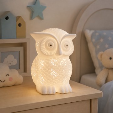 ONLI - PORCELLANA porcelán asztali lámpa 1xE14/6W/230V 25 cm bagoly
