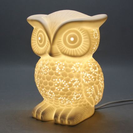 ONLI - PORCELLANA porcelán asztali lámpa 1xE14/6W/230V 25 cm bagoly