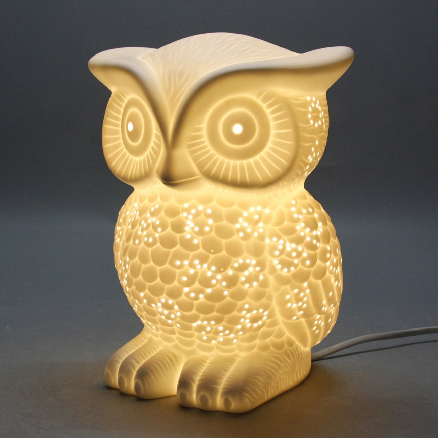 ONLI - PORCELLANA porcelán asztali lámpa 1xE14/6W/230V 25 cm bagoly