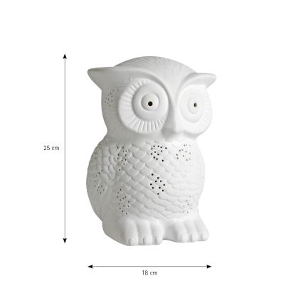 ONLI - PORCELLANA porcelán asztali lámpa 1xE14/6W/230V 25 cm bagoly