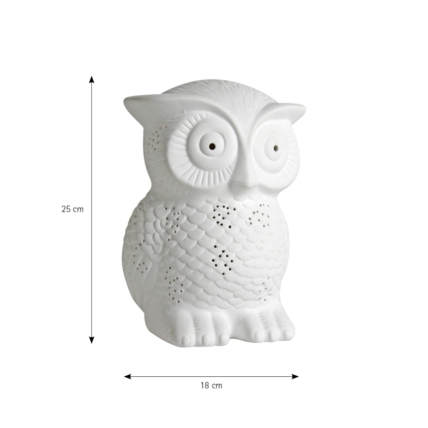 ONLI - PORCELLANA porcelán asztali lámpa 1xE14/6W/230V 25 cm bagoly