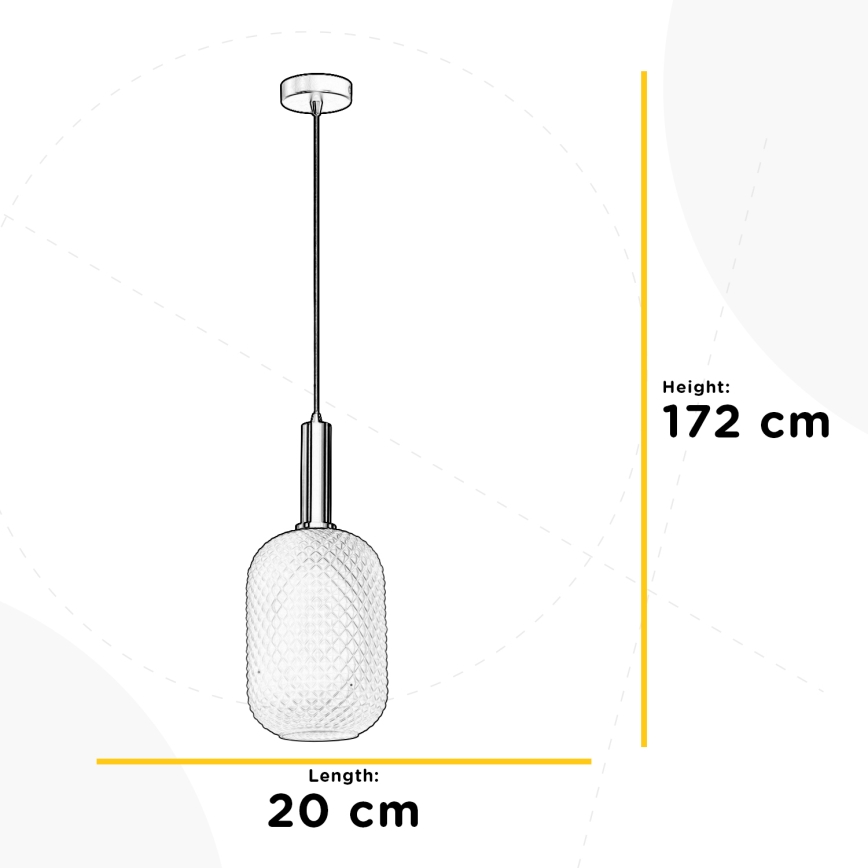 ONLI - Zsinóros függőlámpa PIGNA 1xE27/15W/230V