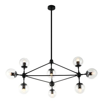 Open Design OR80094 - BAO csillár rúddal 10xE27/8W/230V, fekete