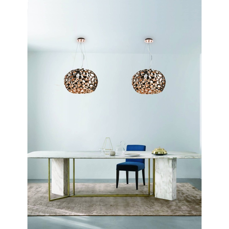 Open Design OR80186 - CARERA kábeles csillár 6xG9/7W/230V, átmérő 55 cm, rózsaarany