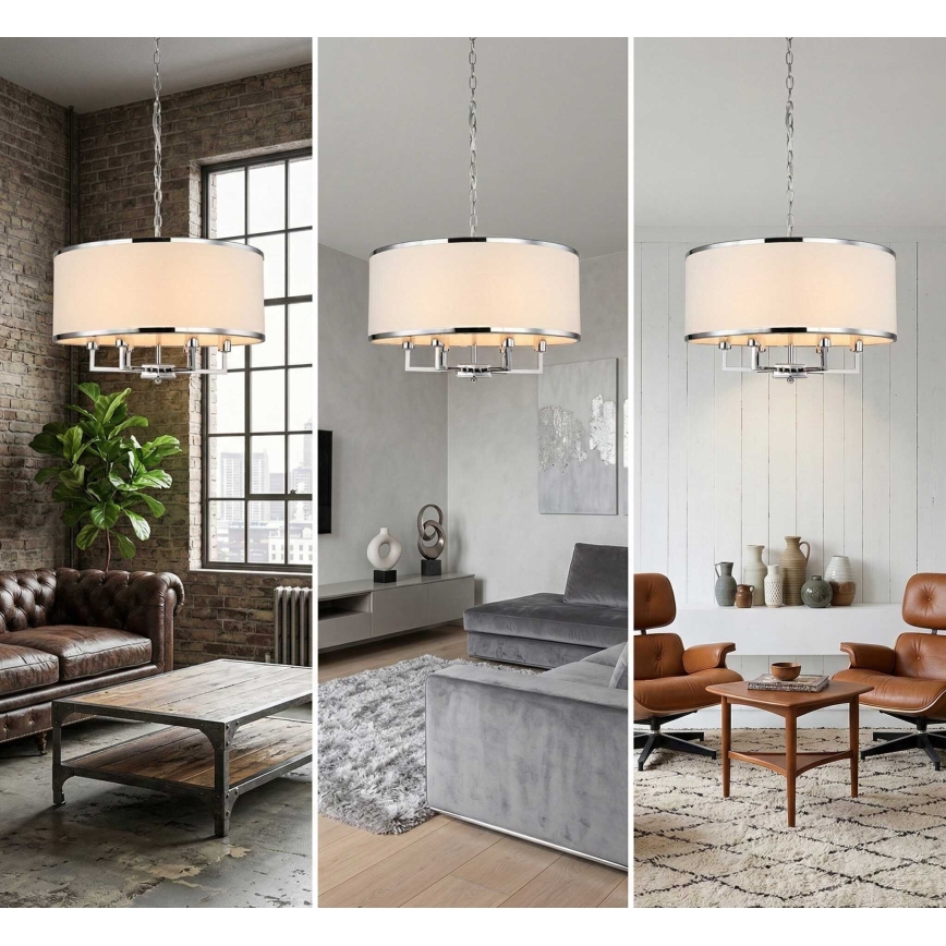 Open Design OR80209 - Láncos csillár CASA 3xE14/12W/230V krémszínű/fényes króm