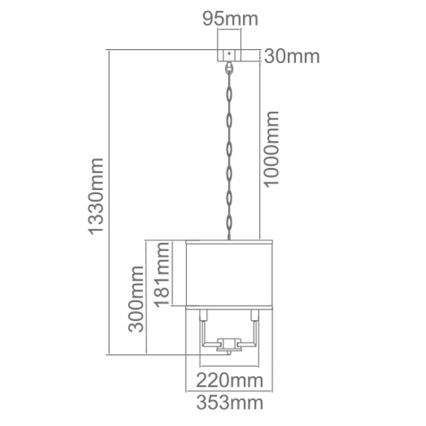Open Design OR80209 - Láncos csillár CASA 3xE14/12W/230V krémszínű/fényes króm