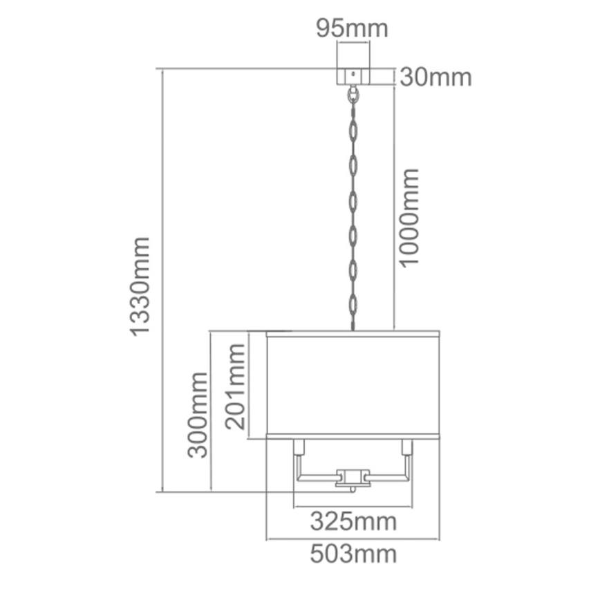 Open Design OR80230 - Láncra függesztett CASA csillár 6xE14/15W/230V krémszínű/sárgaréz