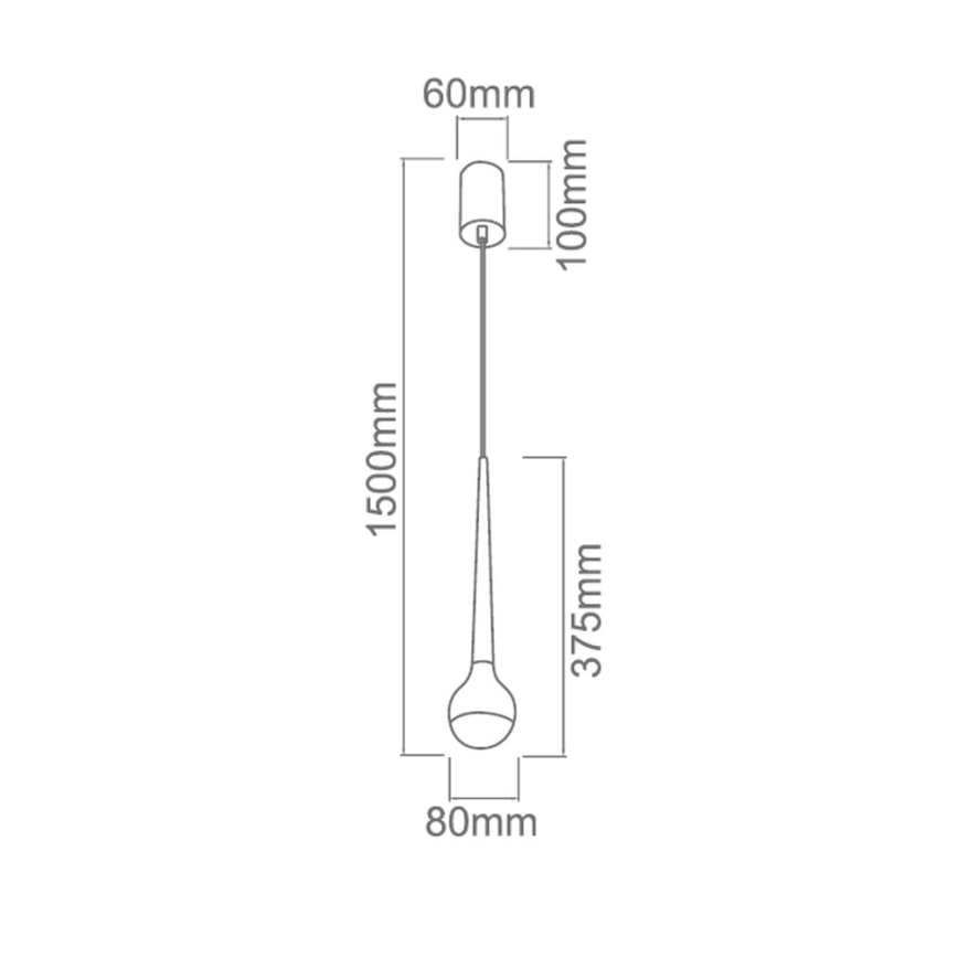 Open Design OR80261 - CAPPI kábeles LED függeszték LED/5W/230V, fekete króm