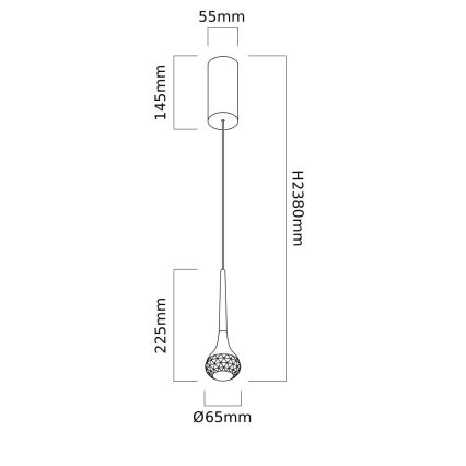 Open Design OR80322 - LED kábelen függő csillár CRIMA LED/7W/230V fényes króm