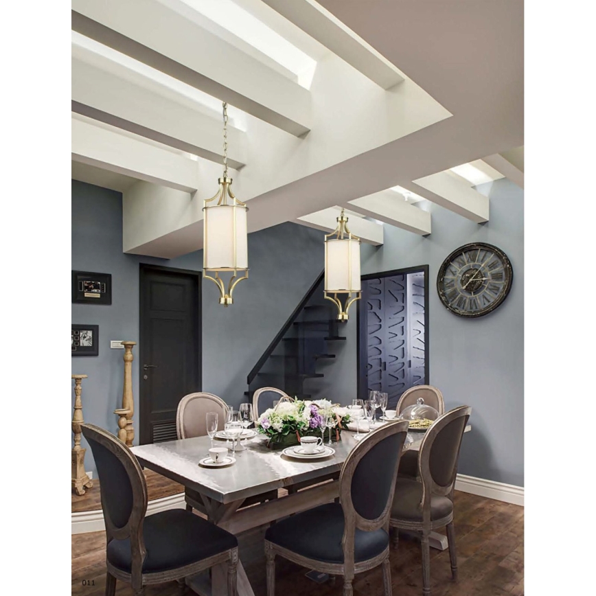 Open Design OR80568 - LUNGA láncos csillár 1xE27/15W/230V sárgaréz/fehér