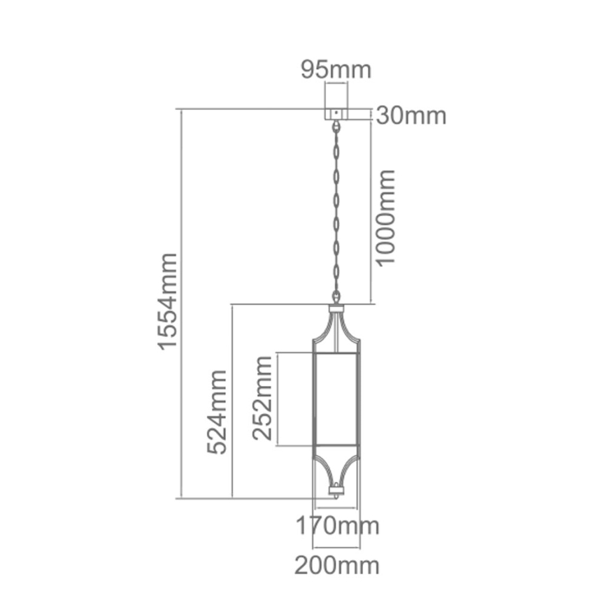 Open Design OR80568 - LUNGA láncos csillár 1xE27/15W/230V sárgaréz/fehér
