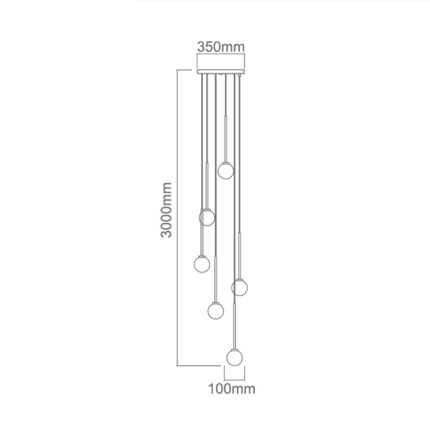 Open Design OR80636 - Kábeles csillár OTA 6xG9/8W/230V fekete