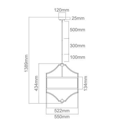Open Design OR80933 - STESSO rúdon függesztett csillár 4xE27/15W/230V, Ø 55 cm, sárgaréz/fehér