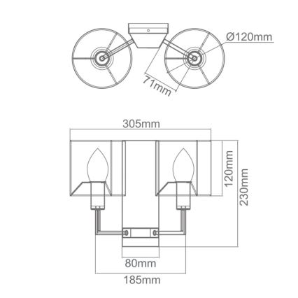 Open Design OR81497 - CASA fali lámpa 2xE14/12W/230V fényes króm/krémszínű