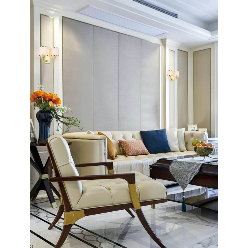 Open Design OR81503 - Fali lámpa CASA 2xE14/12W/230V sárgaréz/krémszínű