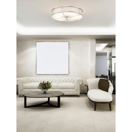 Open Design OR84412 - Mennyezeti lámpa STESSO 4xE27/12W/230V átm. 65 cm fényes króm/fehér
